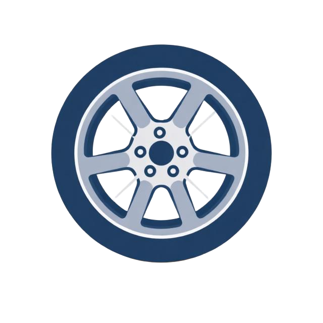 Alloy wheel and balancing weights icon — on-vehicle wheel balancing service